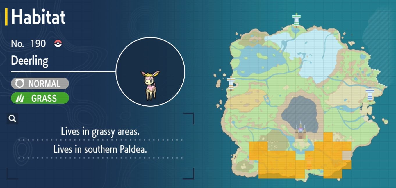 Pok mon Scarlet and Violet Pok dex  all Pok mon locations in the Paldea Pok dex listed - 72