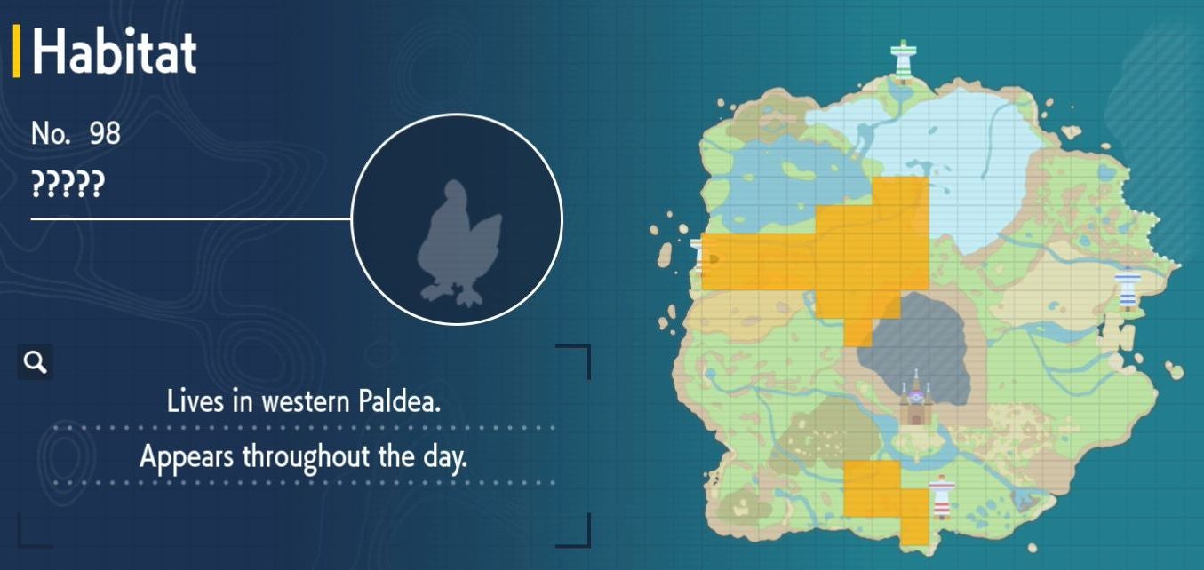 Pok mon Scarlet and Violet Pok dex  all Pok mon locations in the Paldea Pok dex listed - 11