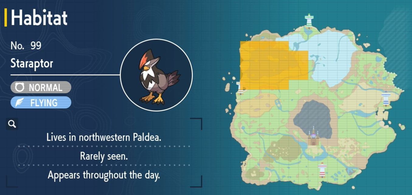 Pok mon Scarlet and Violet Pok dex  all Pok mon locations in the Paldea Pok dex listed - 44