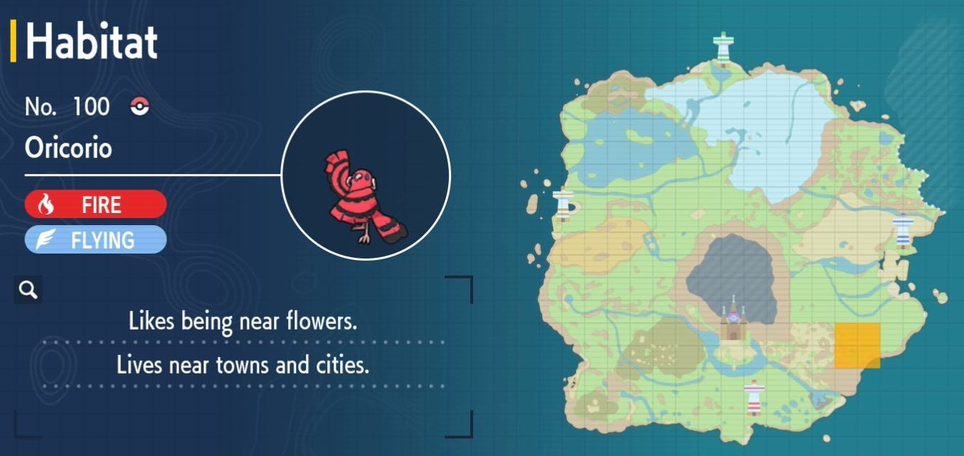 Pok mon Scarlet and Violet Pok dex  all Pok mon locations in the Paldea Pok dex listed - 85