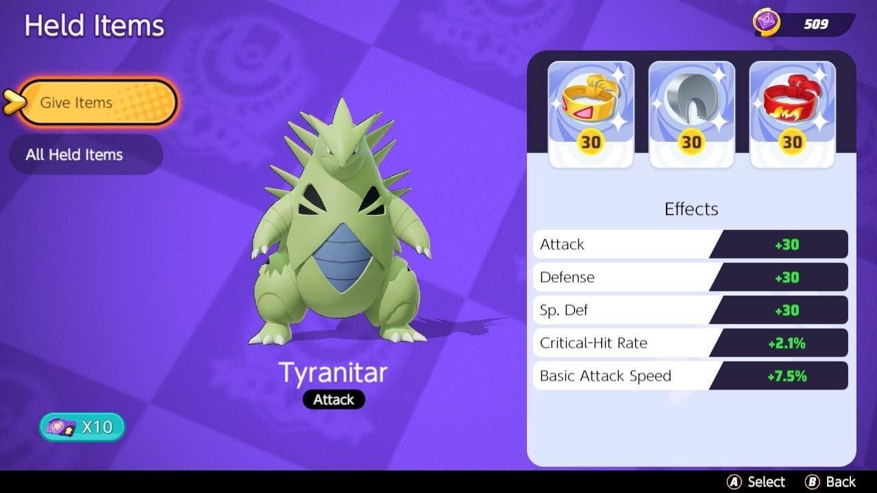 Pok mon Unite Tyranitar build  best items and moveset - 33