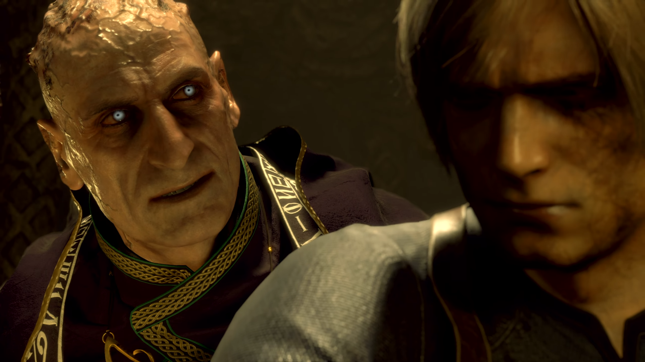 Saddler and Leon in Resident Evil 4