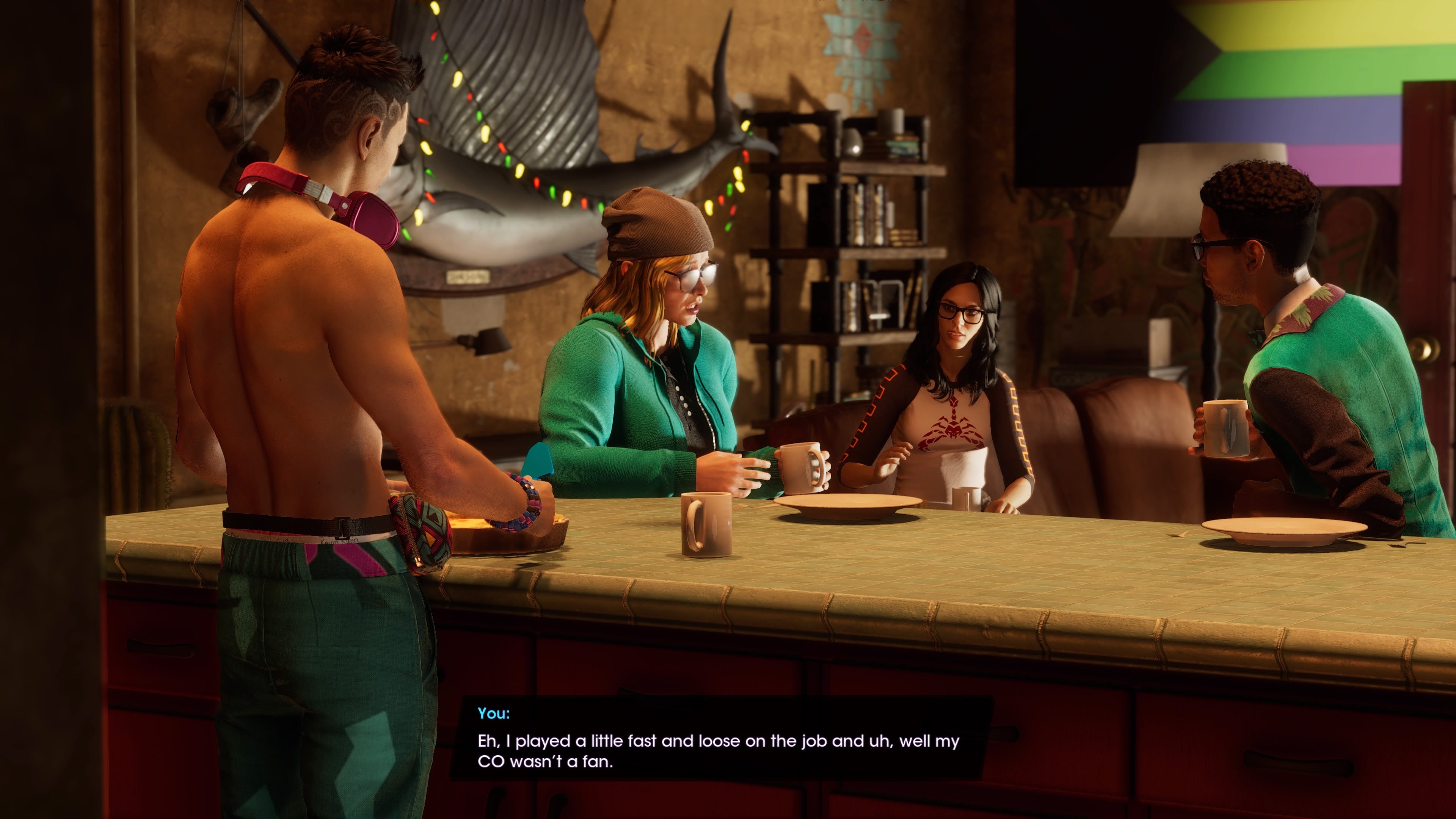 Saints Row Review - Characters chatting in a bar