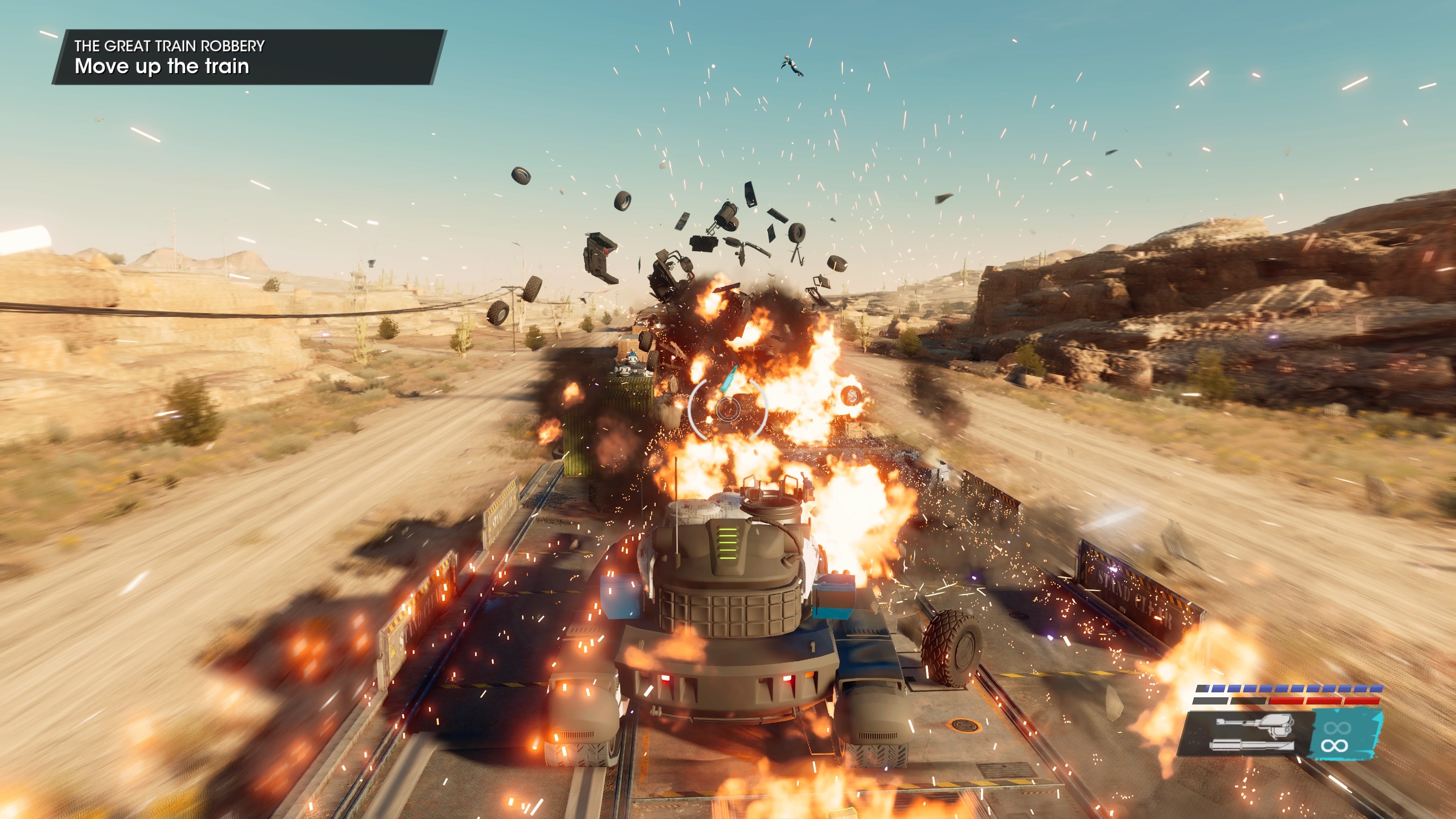 Saints Row review - a massive and impressive explosion of traffic on a desert road