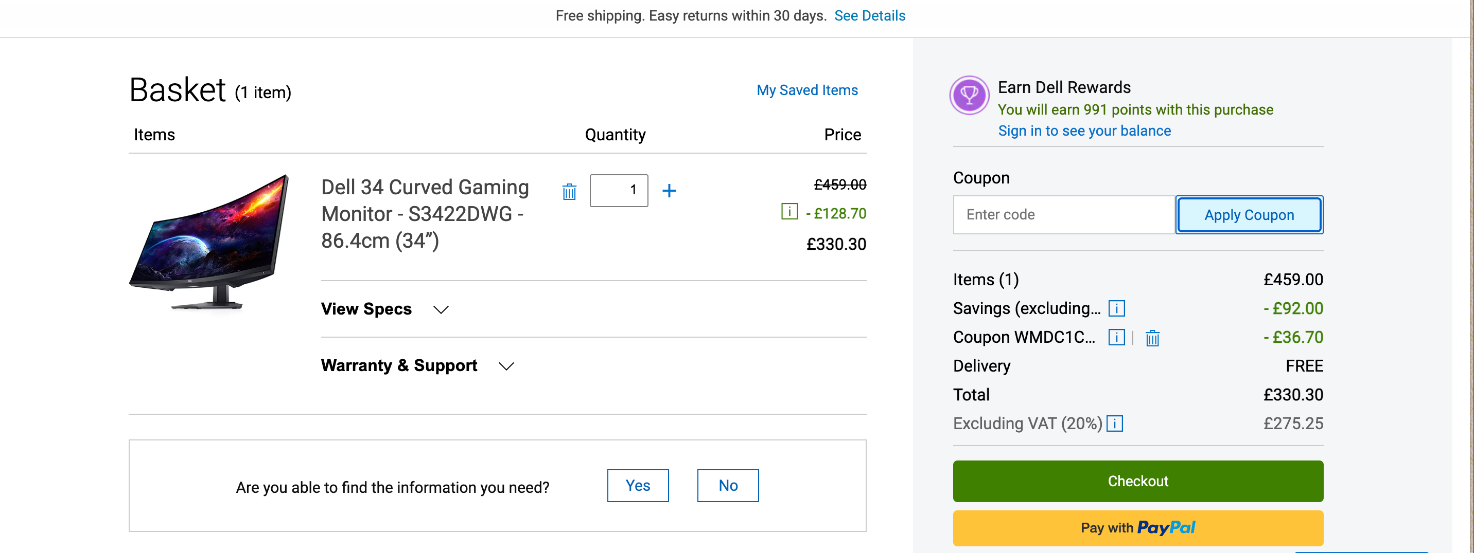 Nab this excellent Dell 34 inch ultrawide gaming monitor for 10 off with a code - 59