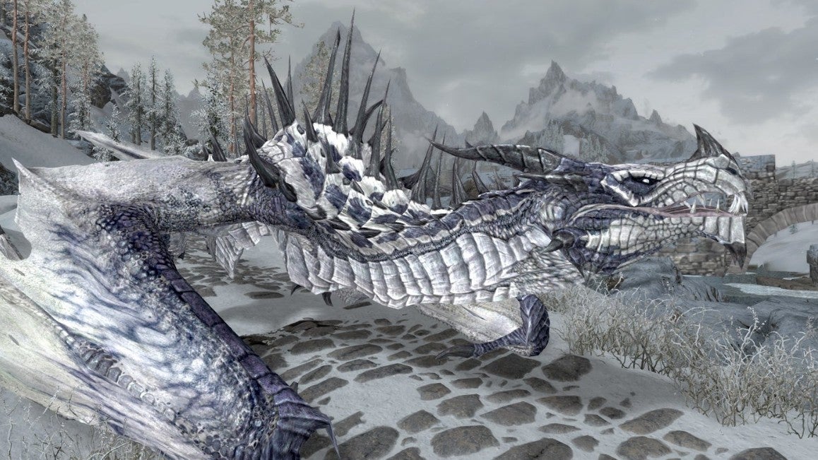 Image for Skyrim's dragons can now be seen in 16k resolution thanks to new texture mod