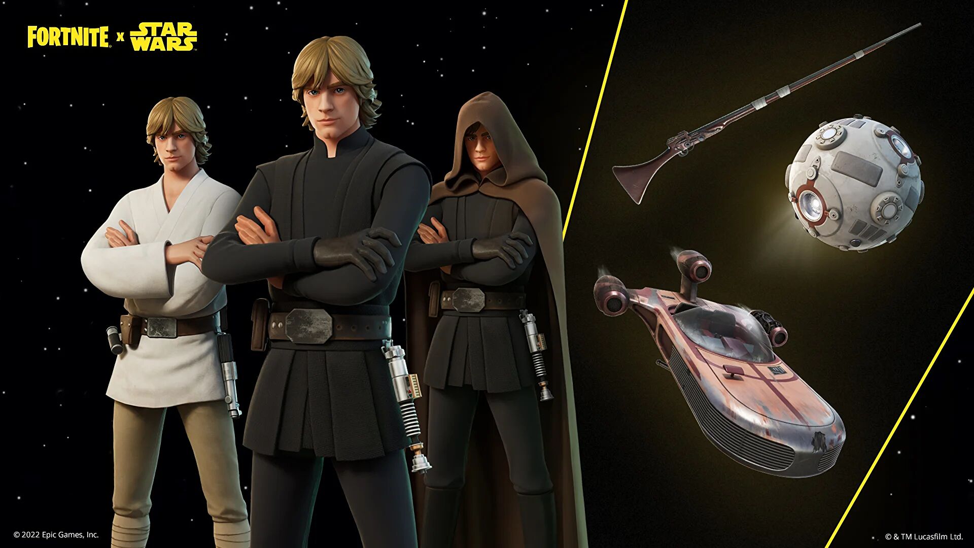 Imagen para Fortnite introduce skins de Luke Skywalker, Leia y Han Solo