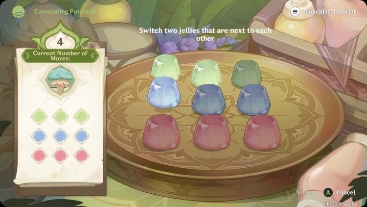 Genshin Impact Coruscating Potential jelly puzzle solutions for Fabulous Fungus Frenzy - 37