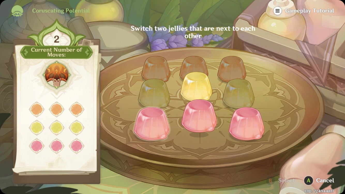 Genshin Impact Coruscating Potential jelly puzzle solutions for Fabulous Fungus Frenzy - 20