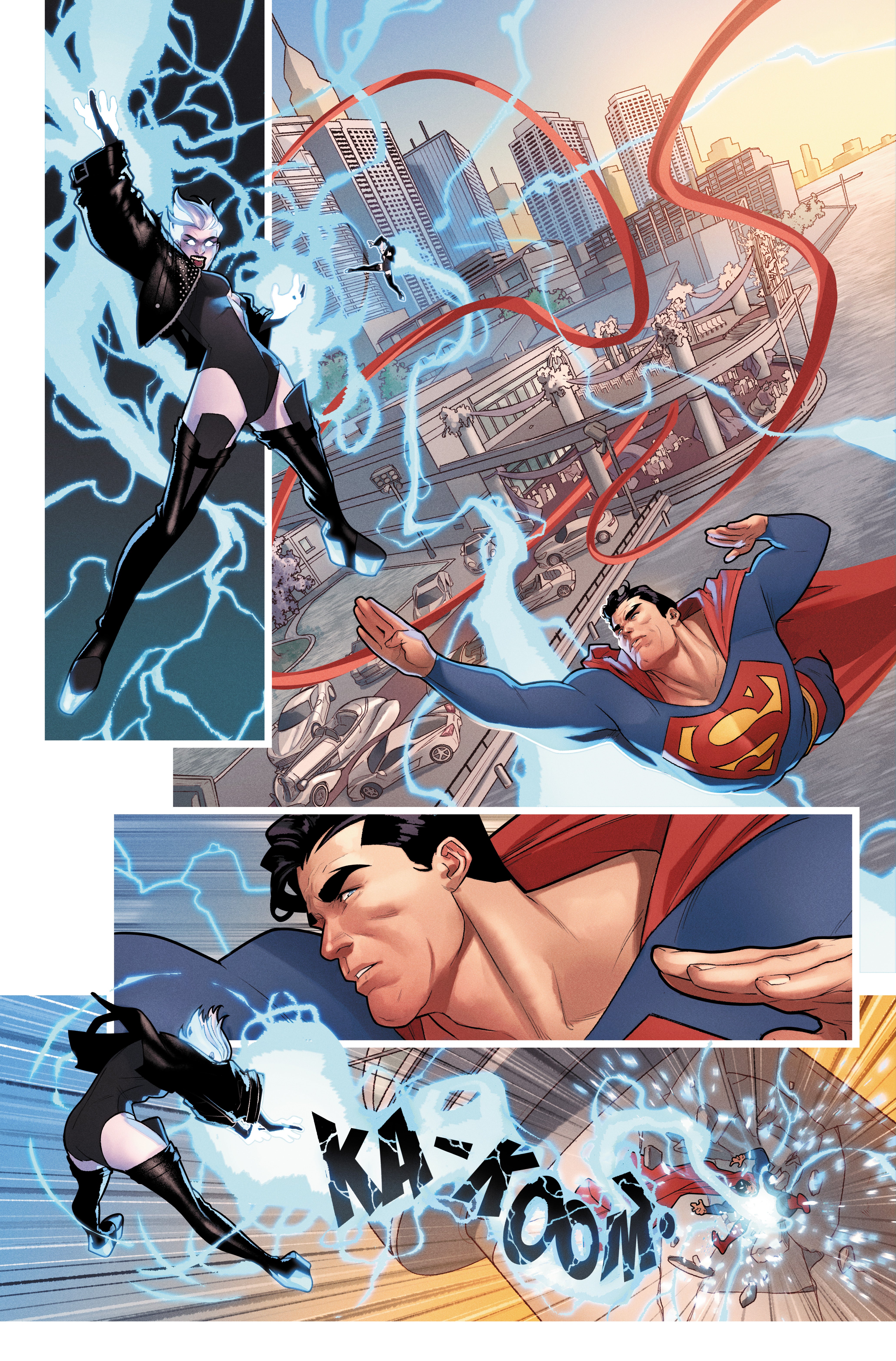 Superman battles Livewire over Metropolis