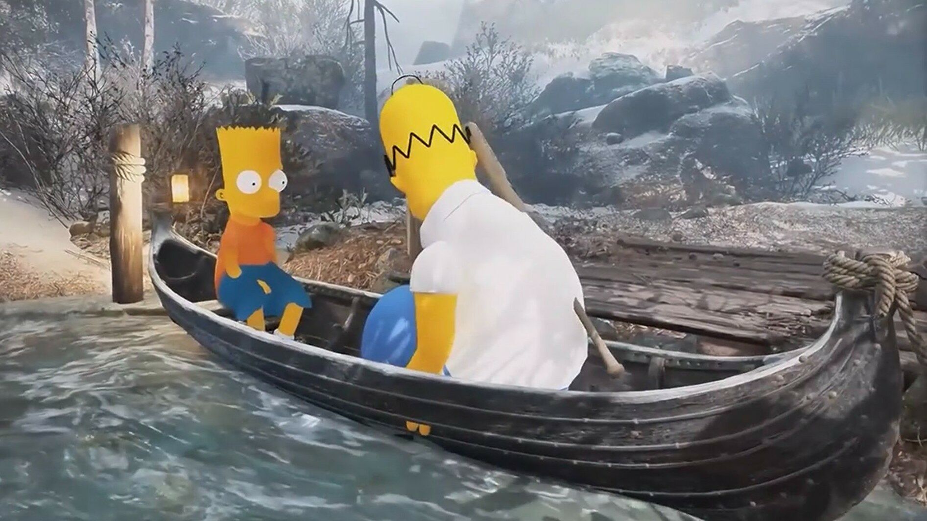 Immagine di God of War incontra i Simpson in una nuova esilarante e folle mod