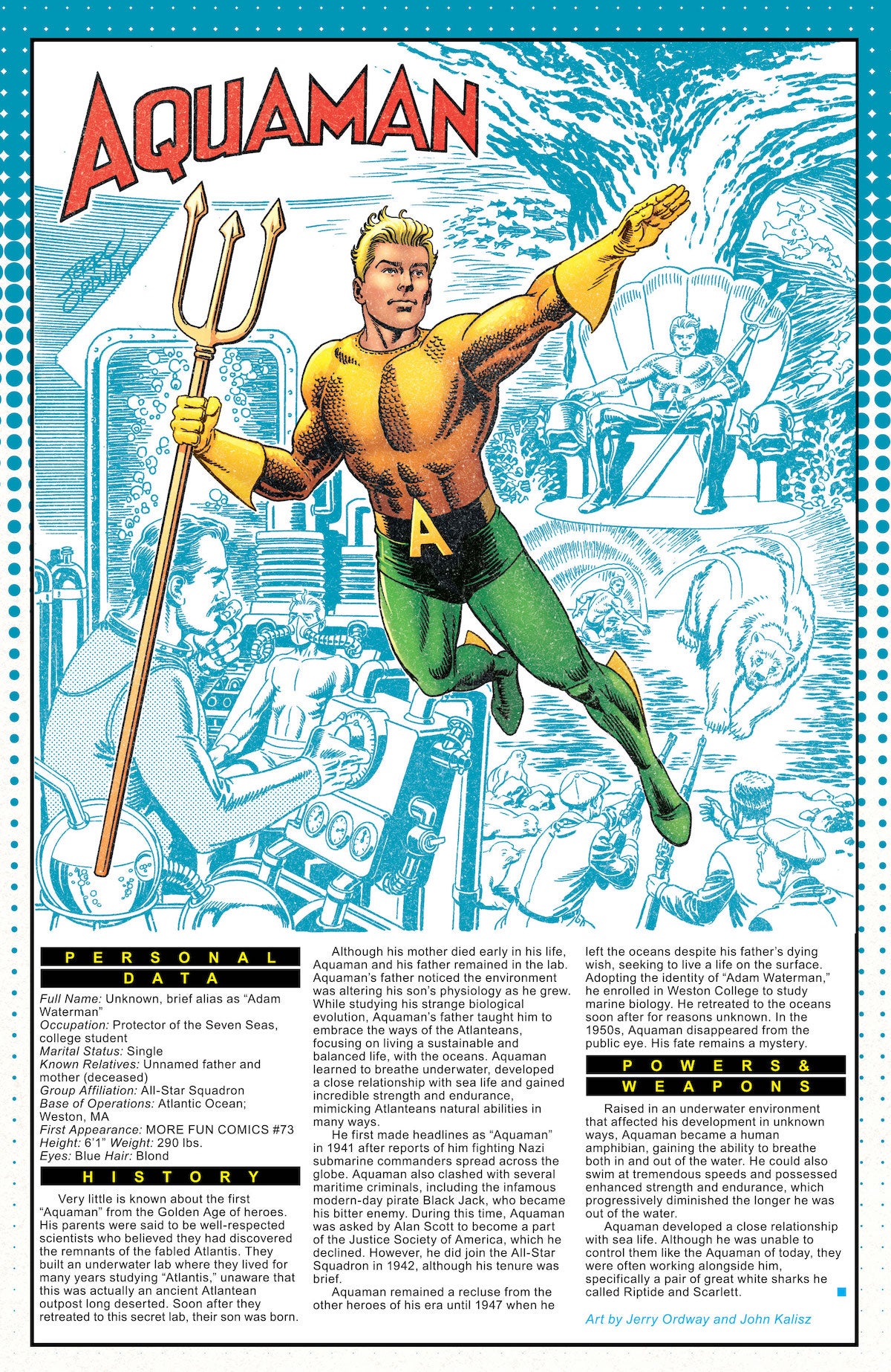 The New Golden Age Who's Who pages