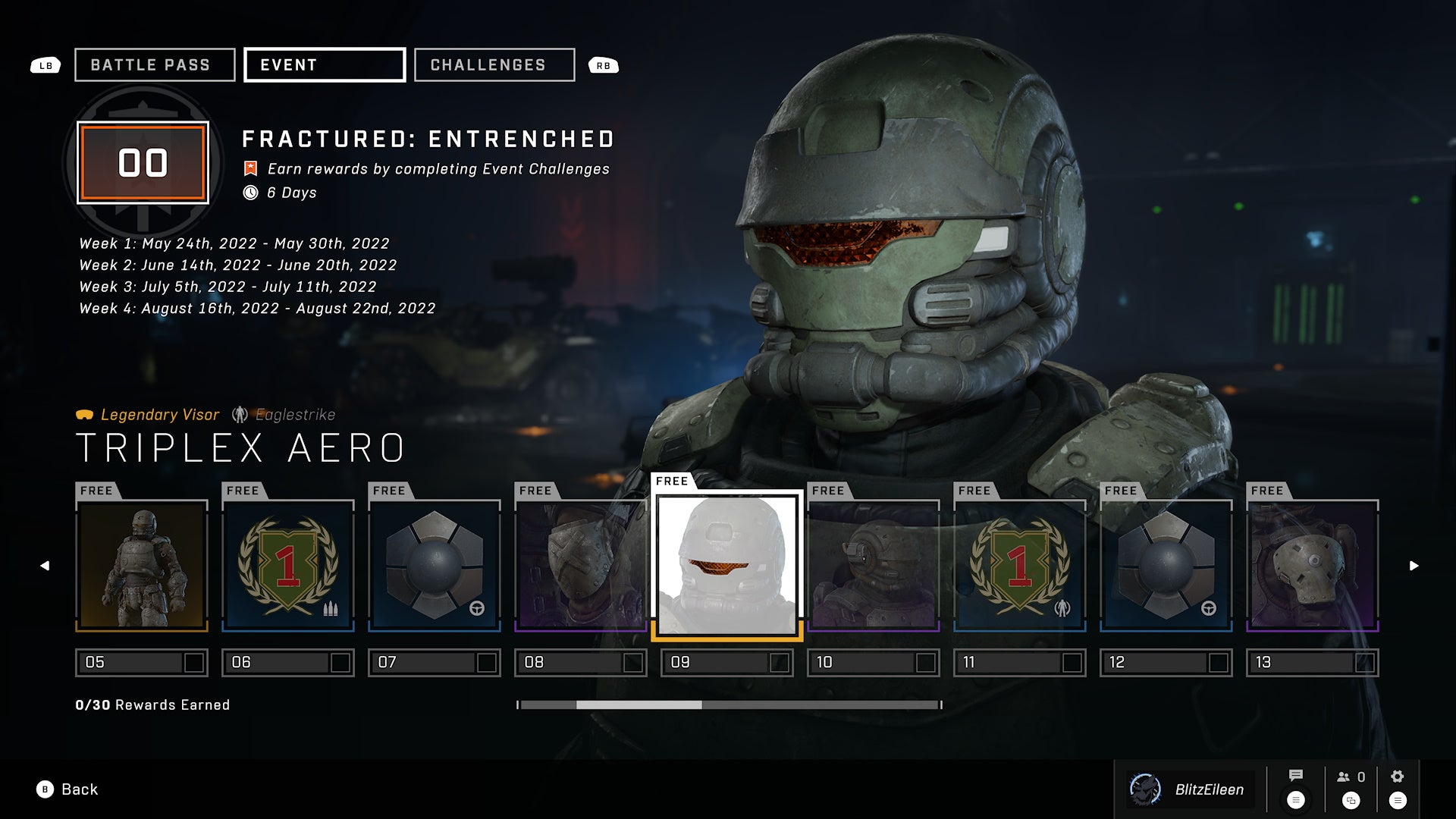 Halo Infinite Fracture Entrenched event rewards  Land Grab challenges  and Entrenched dates - 32