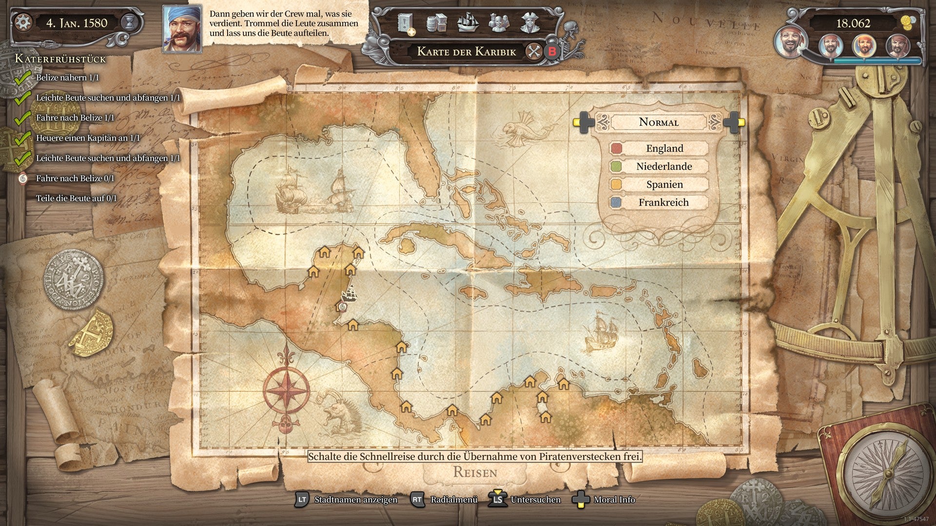 Die Weltkarte in Tortuga: A Pirate's Tale.