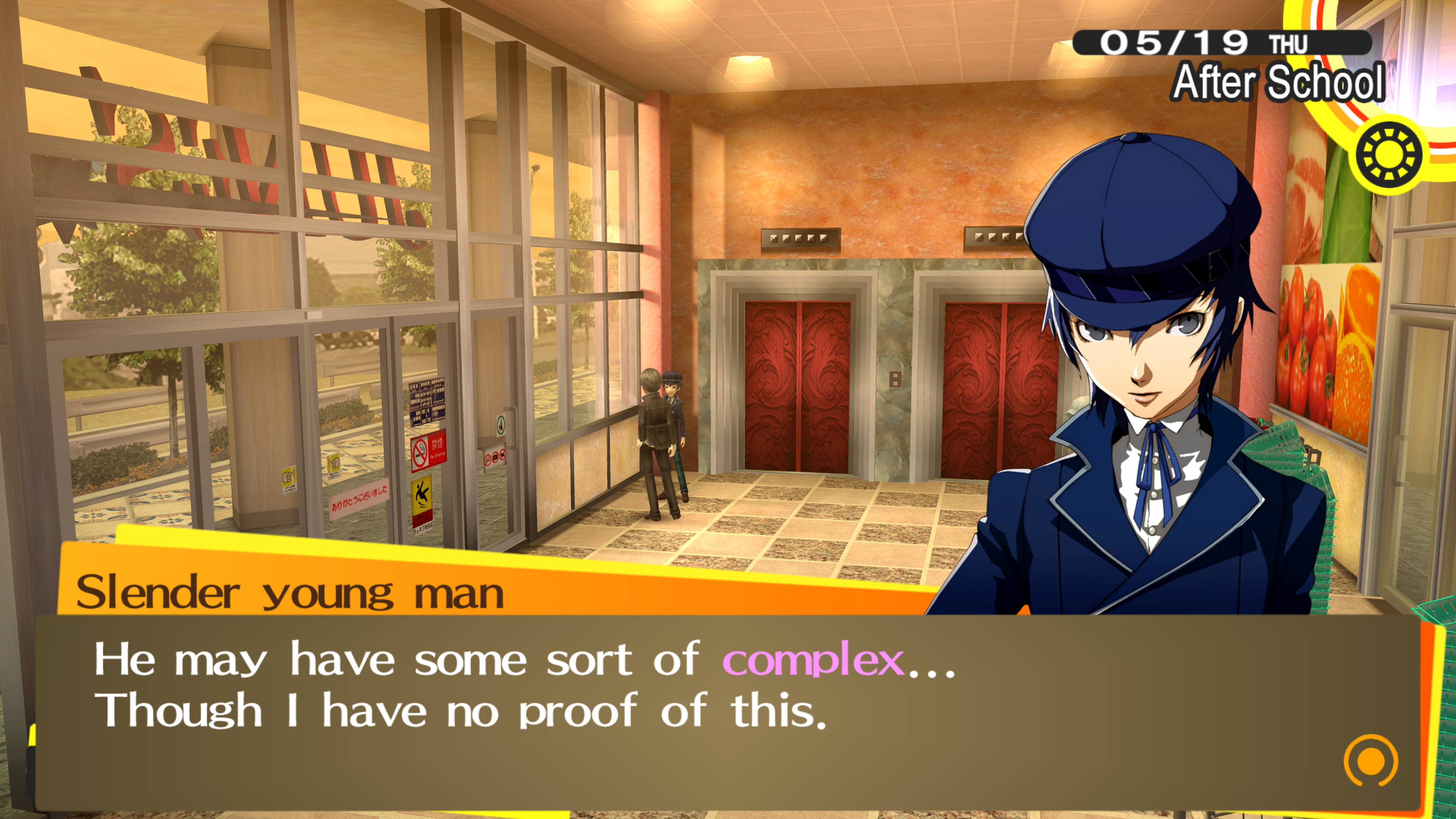 Persona 4 Golden character says Kanji has a complex