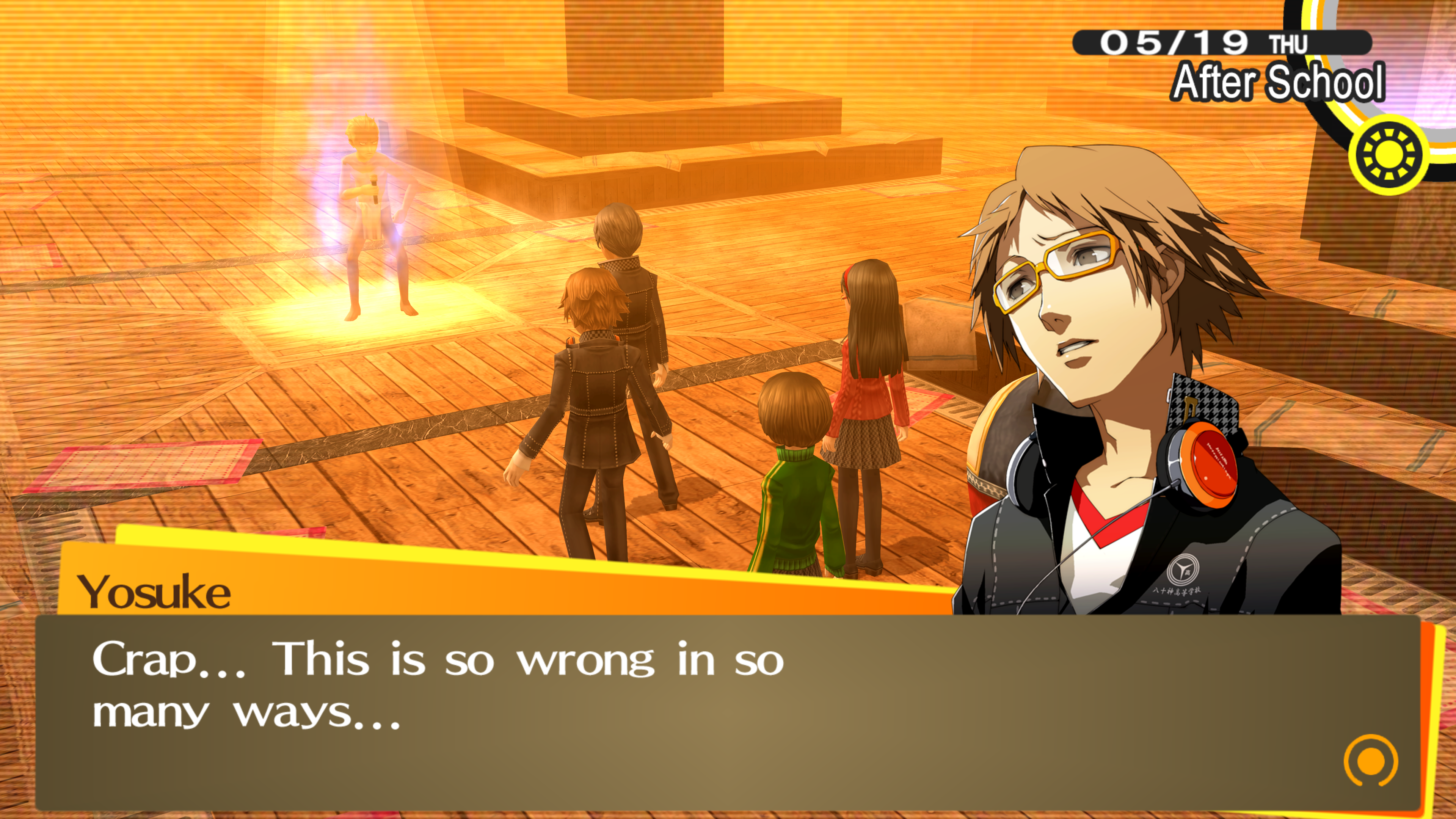 Persona 4 Golden Yosuke says Kanji is wrong