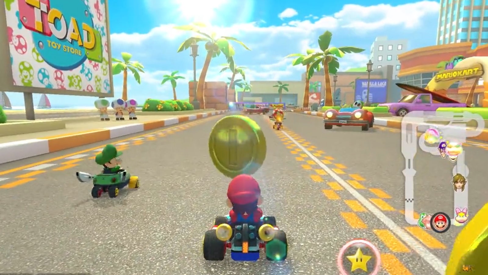 Mario Kart 8 Deluxe's updated Coconut Mall.
