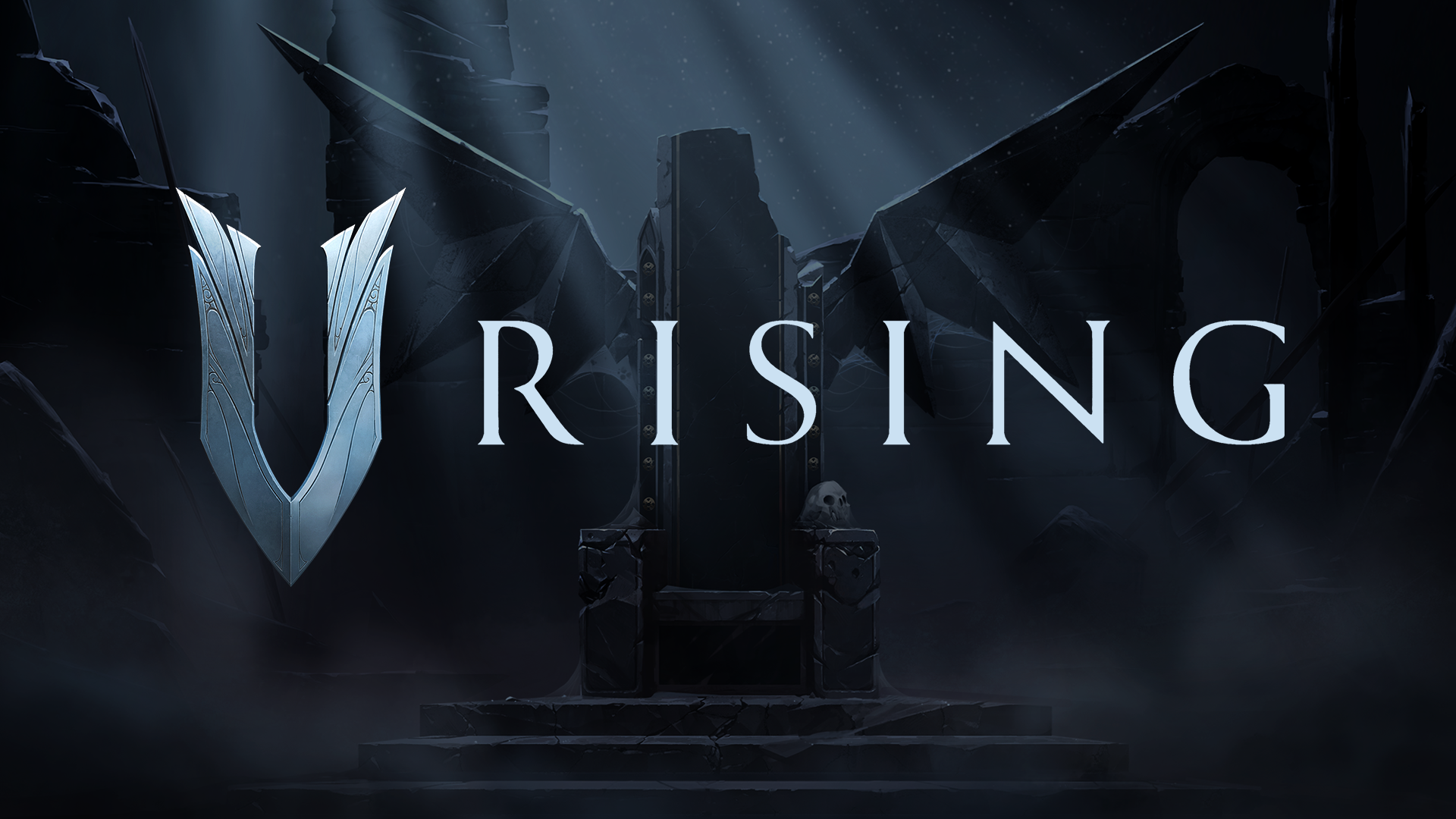 A logo of vampire survival game V Rising