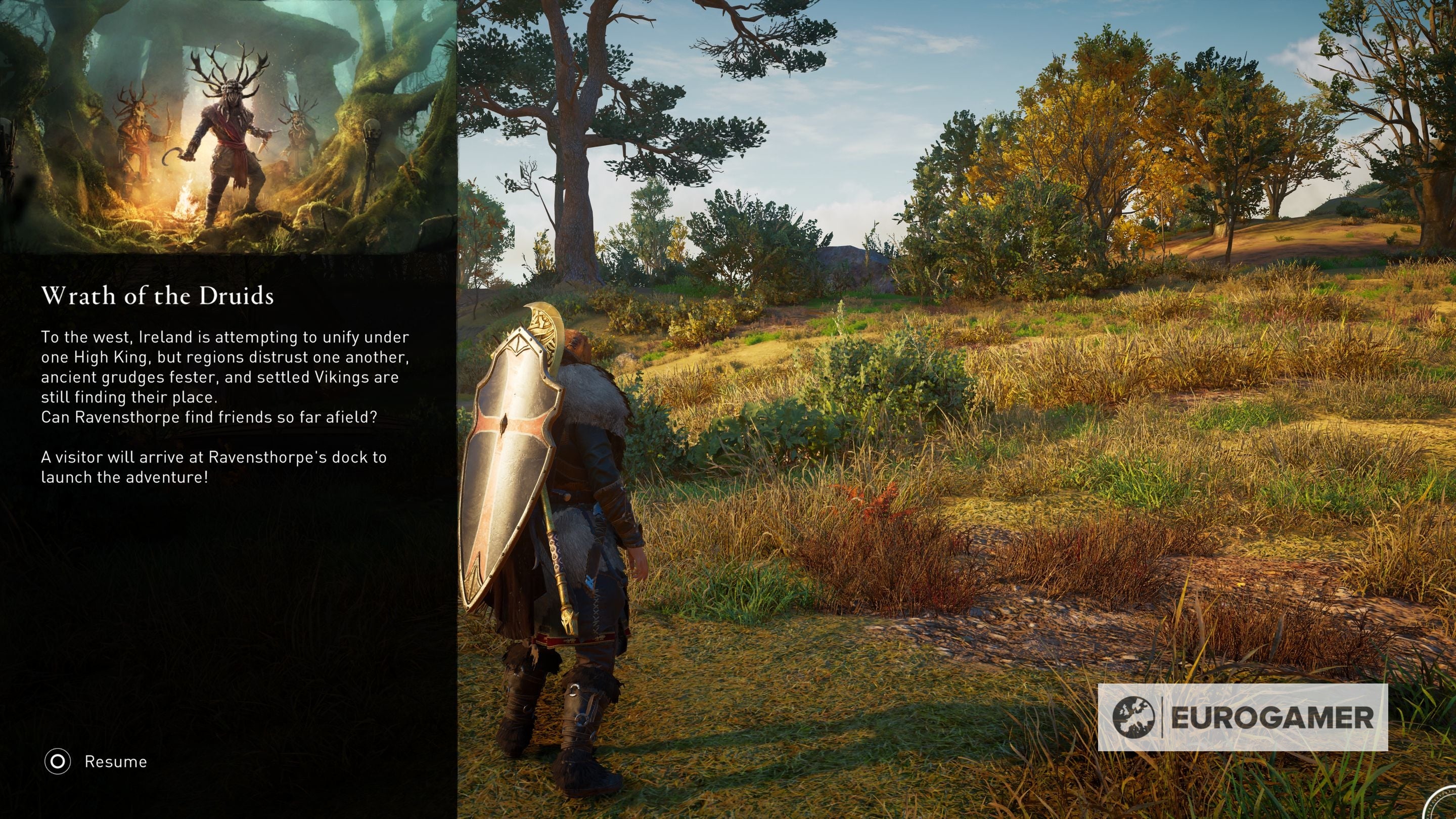 Assassin's Creed Valhalla - How to start Wrath of the Druids DLC, level  requirements and how to get to Ireland | Eurogamer.net