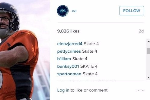 Image for Almost every comment on EA's Instagram is "Skate 4"