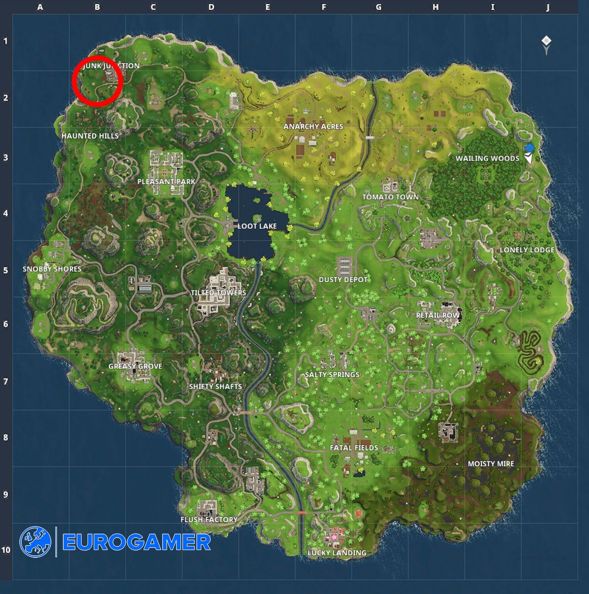 Fortnite - Anarchy Acres treasure map location | Eurogamer.net