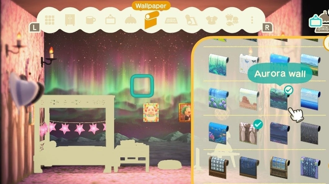 Imagen para Animal Crossing: New Horizons - Modo de Decoración Pro: cómo usar paredes de acento, colgar objetos y luces de techo