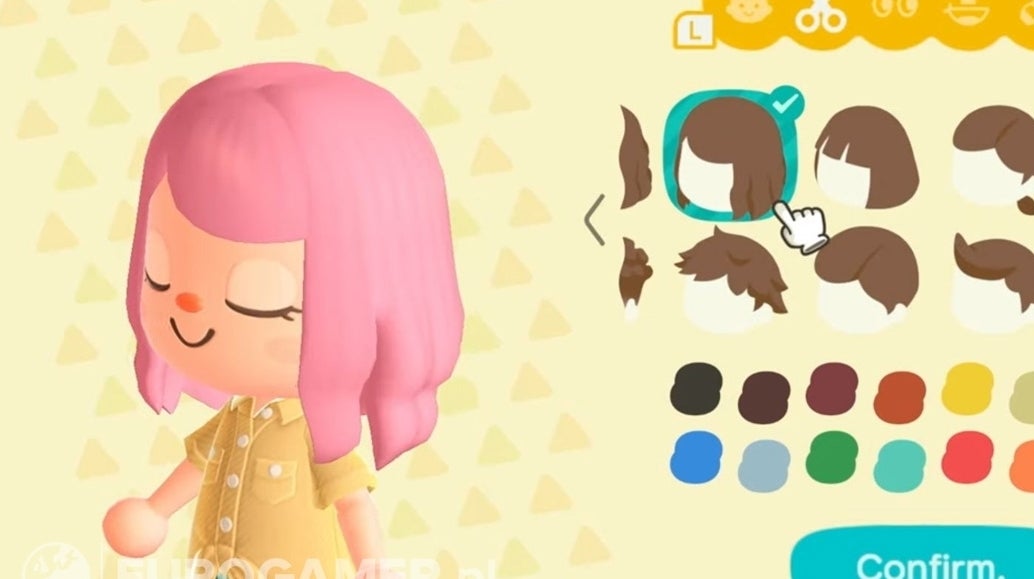 Obrazki dla Animal Crossing - zmiana wyglądu postaci: włosy, twarz, płeć w New Horizons