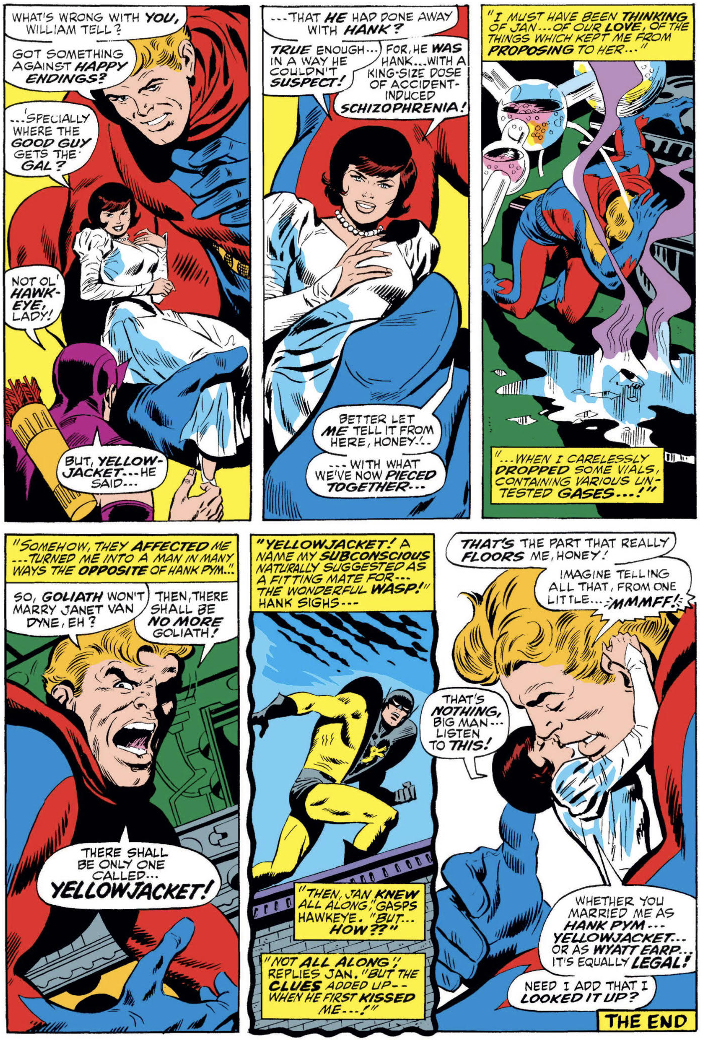 Hank and Janet reveal the truth of Yellowjacket, in Avengers #60.