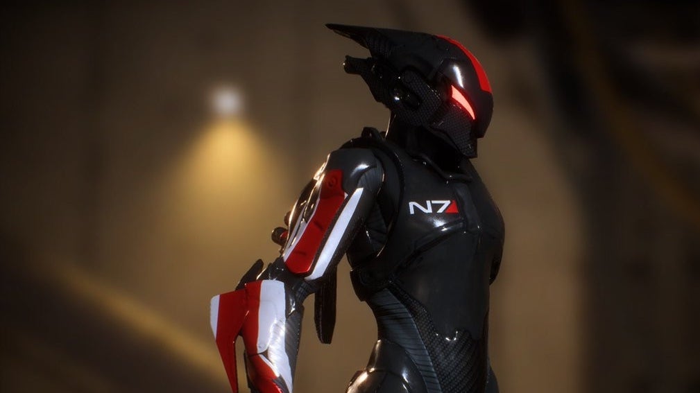 Obrazki dla Anthem z pancerzem nawiązującym do Mass Effect