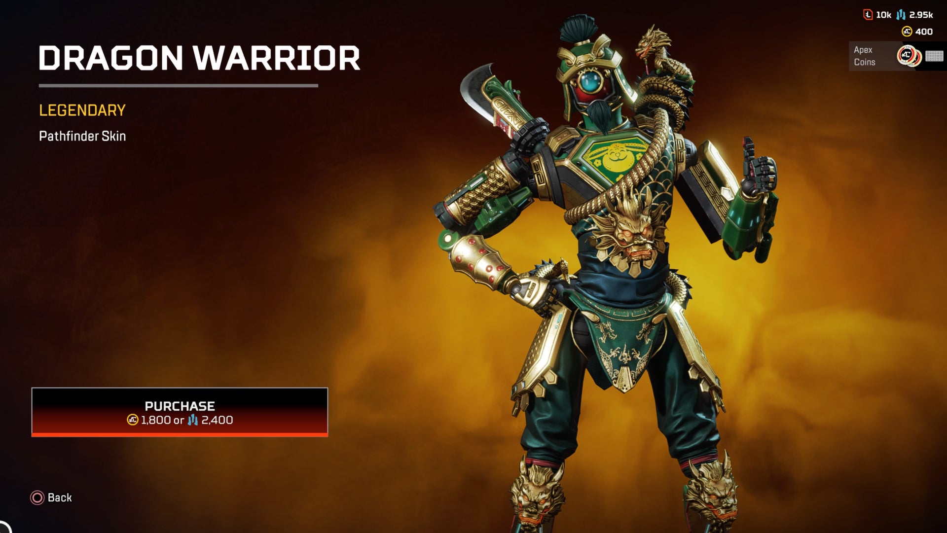 Apex Legends Dragon Warrior Pathfinder Skin