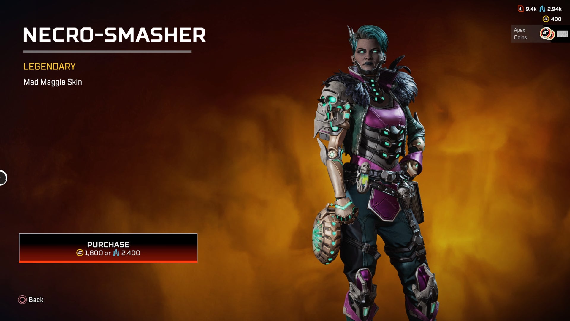 Apex Legends Necro-Smasher skin for Maggie
