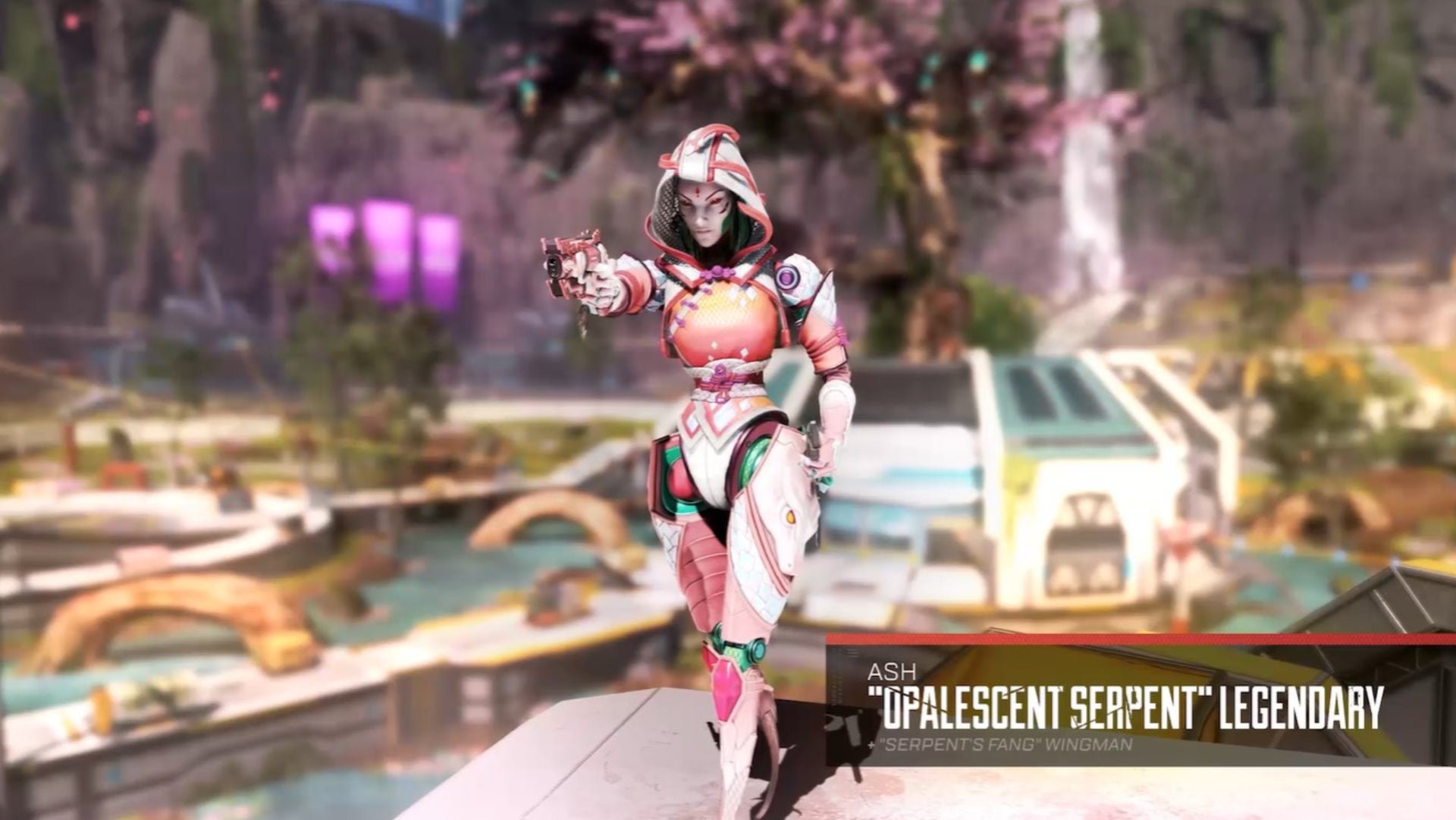 Apex Legends, Official Respawn image of Ash in their Opalescent Serpent Skin