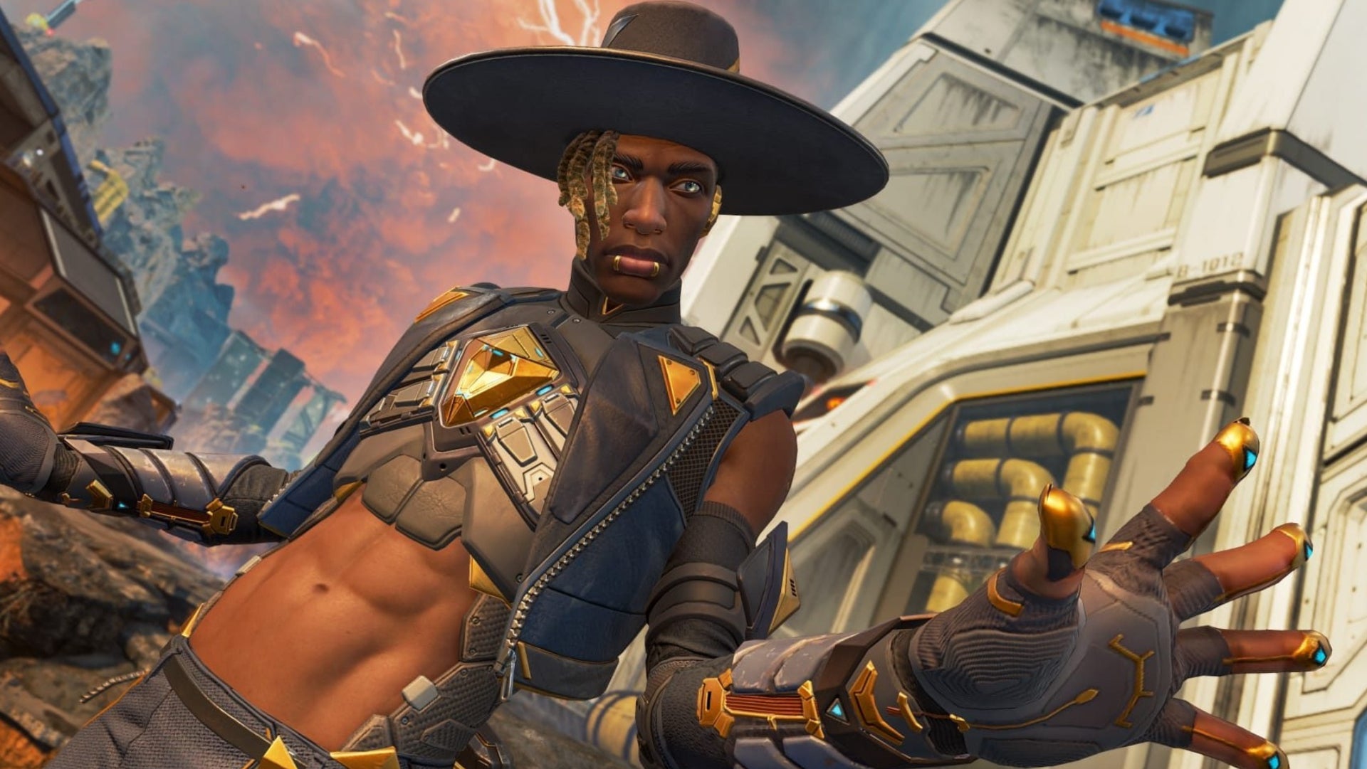 Apex Legends, official Respawn screenshot of Seer from the Emergence season.