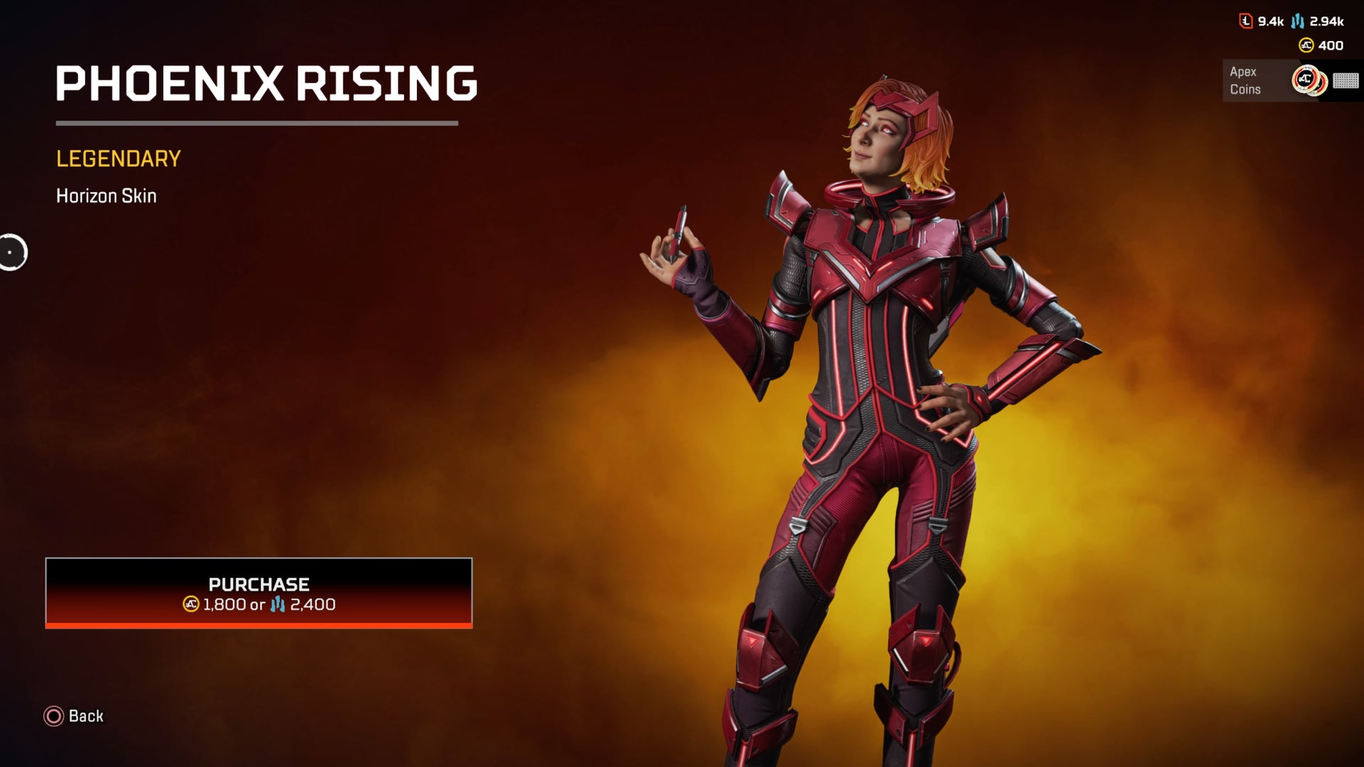Apex Legends Phoenix Rising skin for Horizon