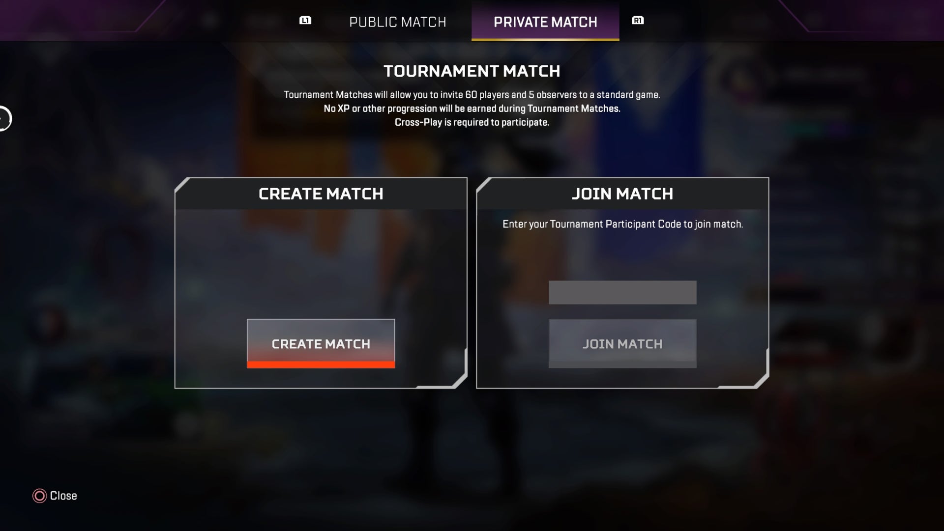 apex legends private match make and join screen