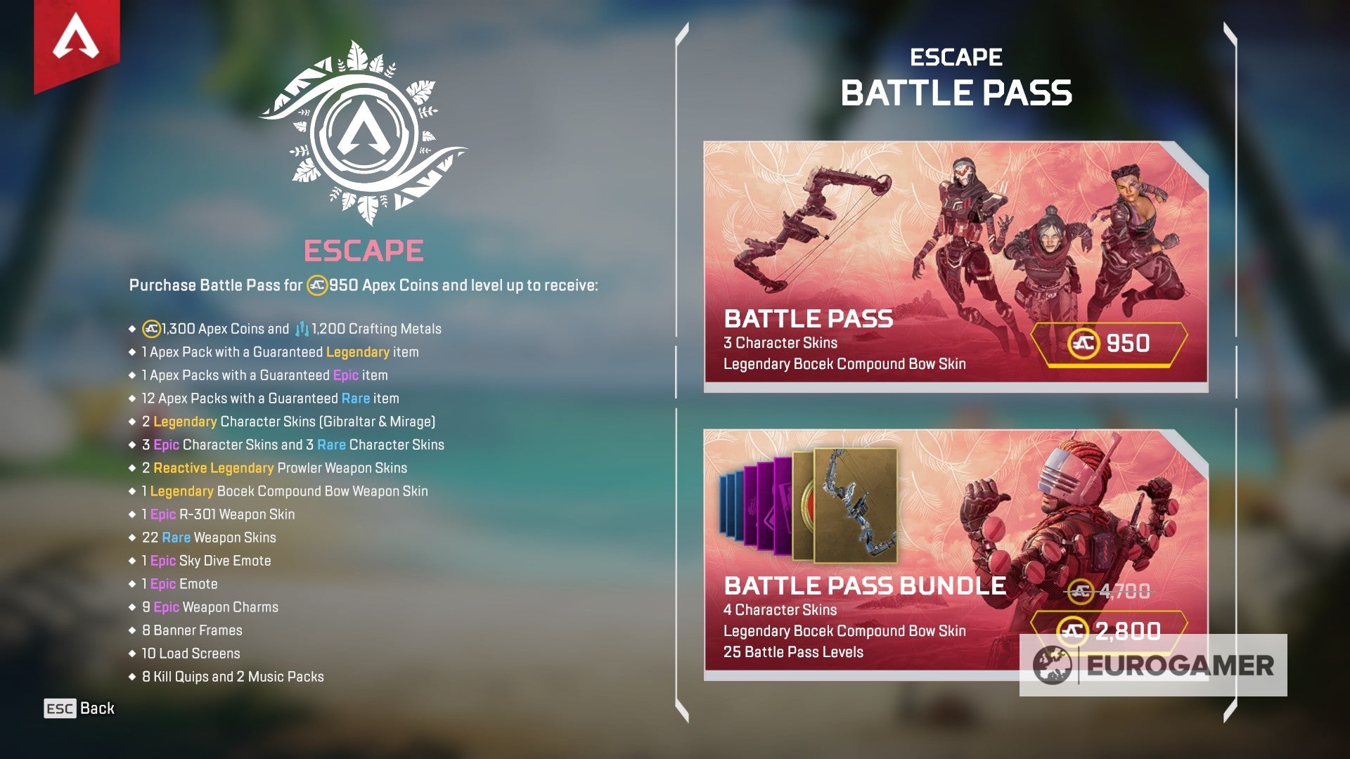 Apex Legends Season 11 Battle Pass skins  All legend and weapon skins in Battle Pass Escape - 5