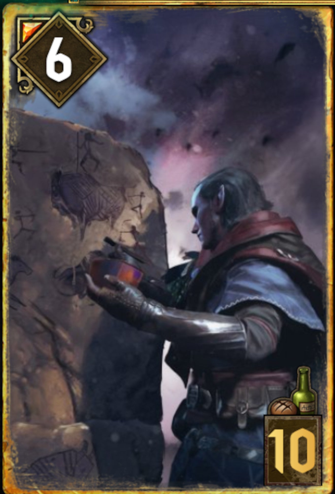 Card featuring Avallac'h from Gwent card game