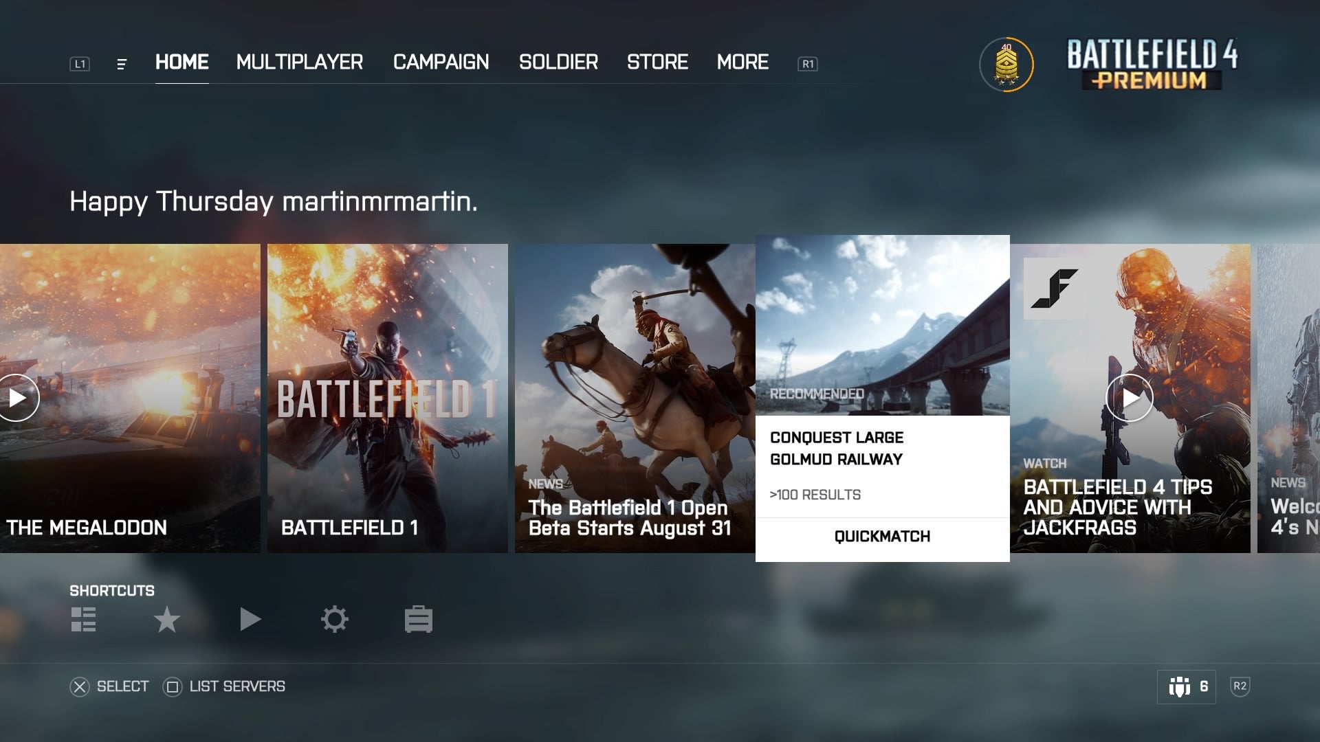 Obrazki dla Battlefield 4 z nowym interfejsem na konsolach