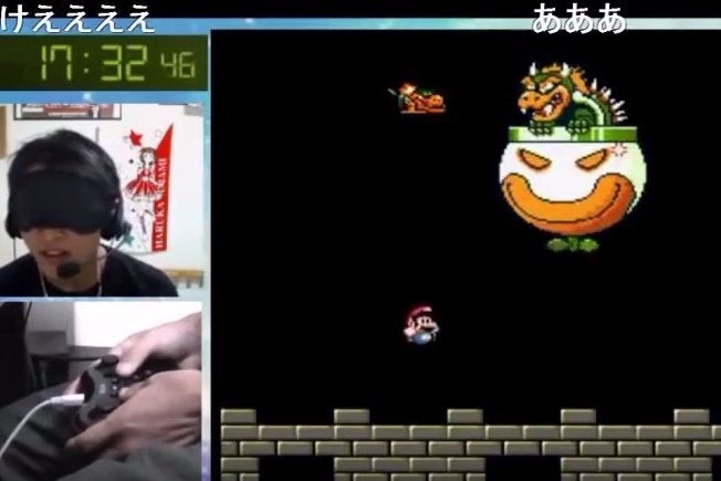Image for Blindfolded man sets new Super Mario World record