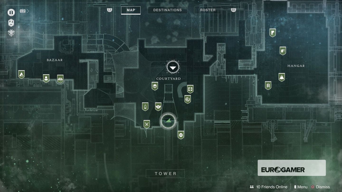 Map Of The Tower Destiny 2 Destiny 2 Tower Secrets - Floor Is Lava, Tower Ball, Secret Room Location  And Other Tower Easter Eggs | Eurogamer.net