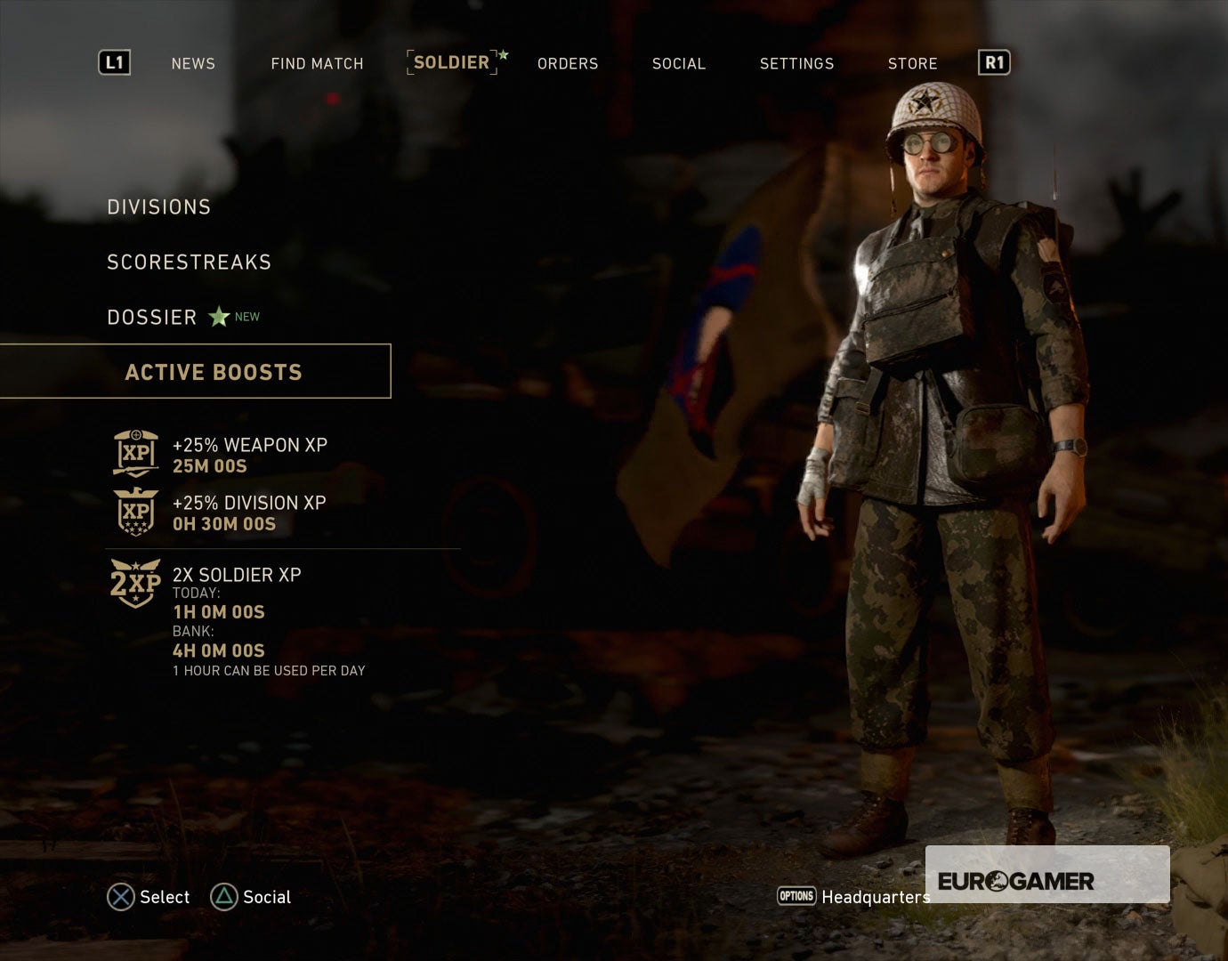 Call of Duty WW2 XP sources  how to use the double XP booster and the best game mode for fast XP - 66