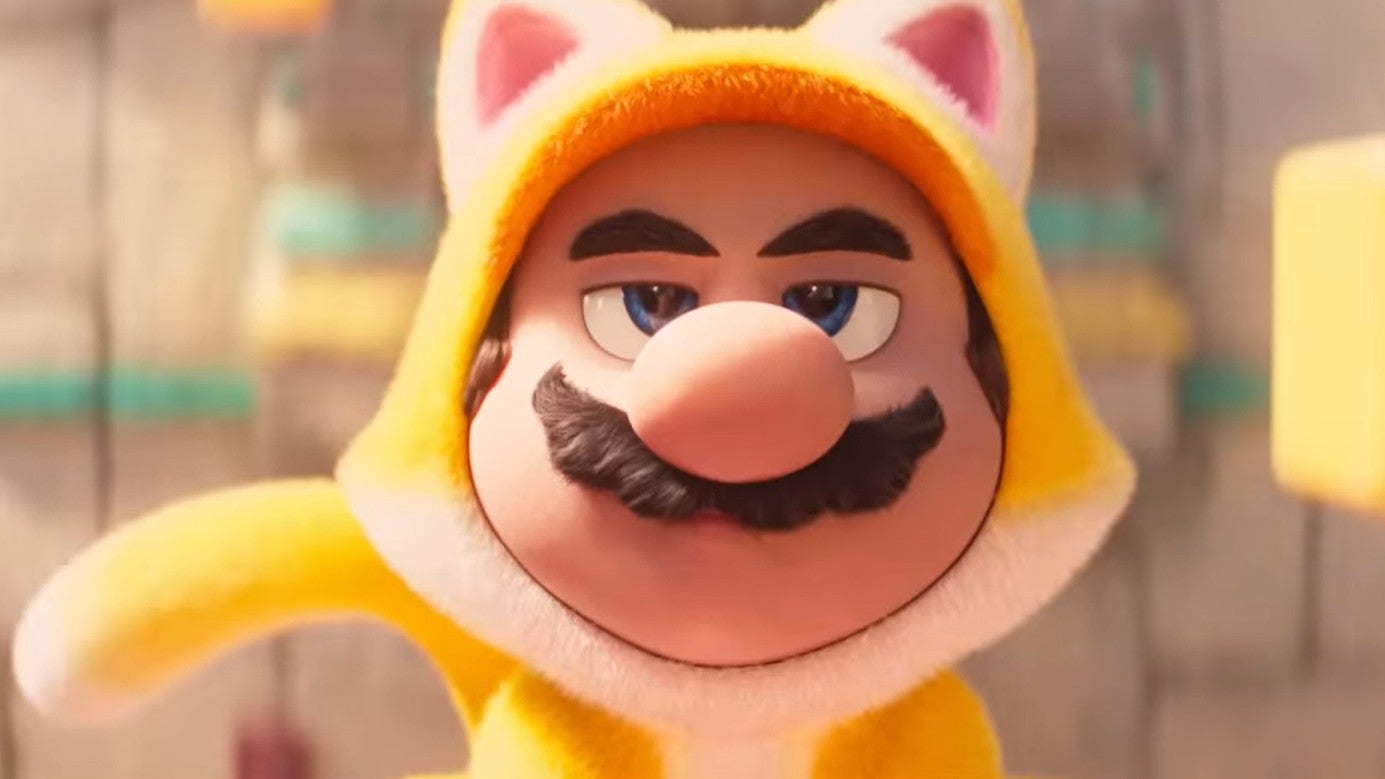 Image for Seth Rogen's Donkey Kong and Cat Mario spar in latest Super Mario Bros Movie clip
