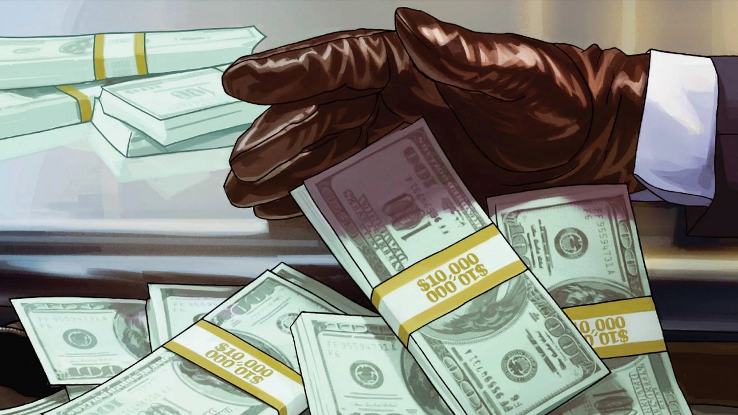 Pieniądze na grafice promocyjnej GTA Online
