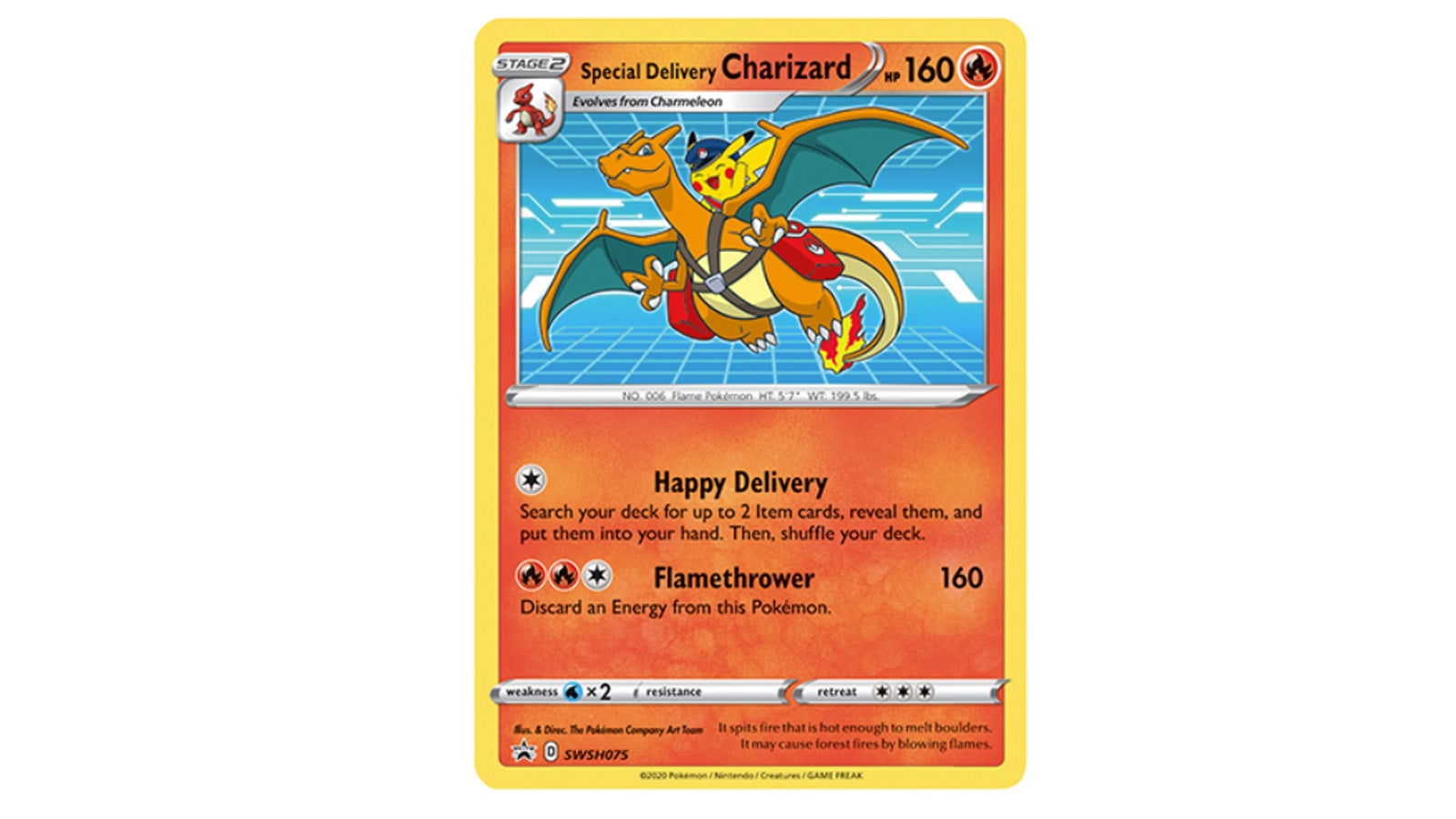 The Special Delivery Charizard promo card.