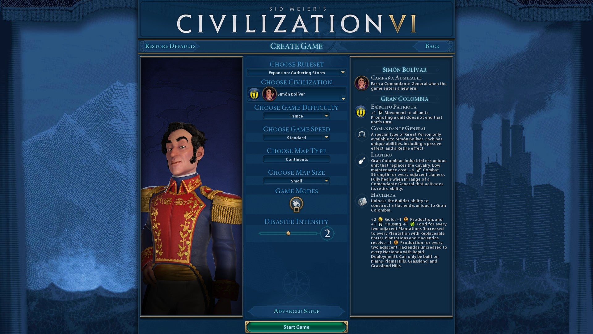 Civilization 6 Gran Colombia  Sim n Bol var leader bonuses  unique units and buildings detailed - 97
