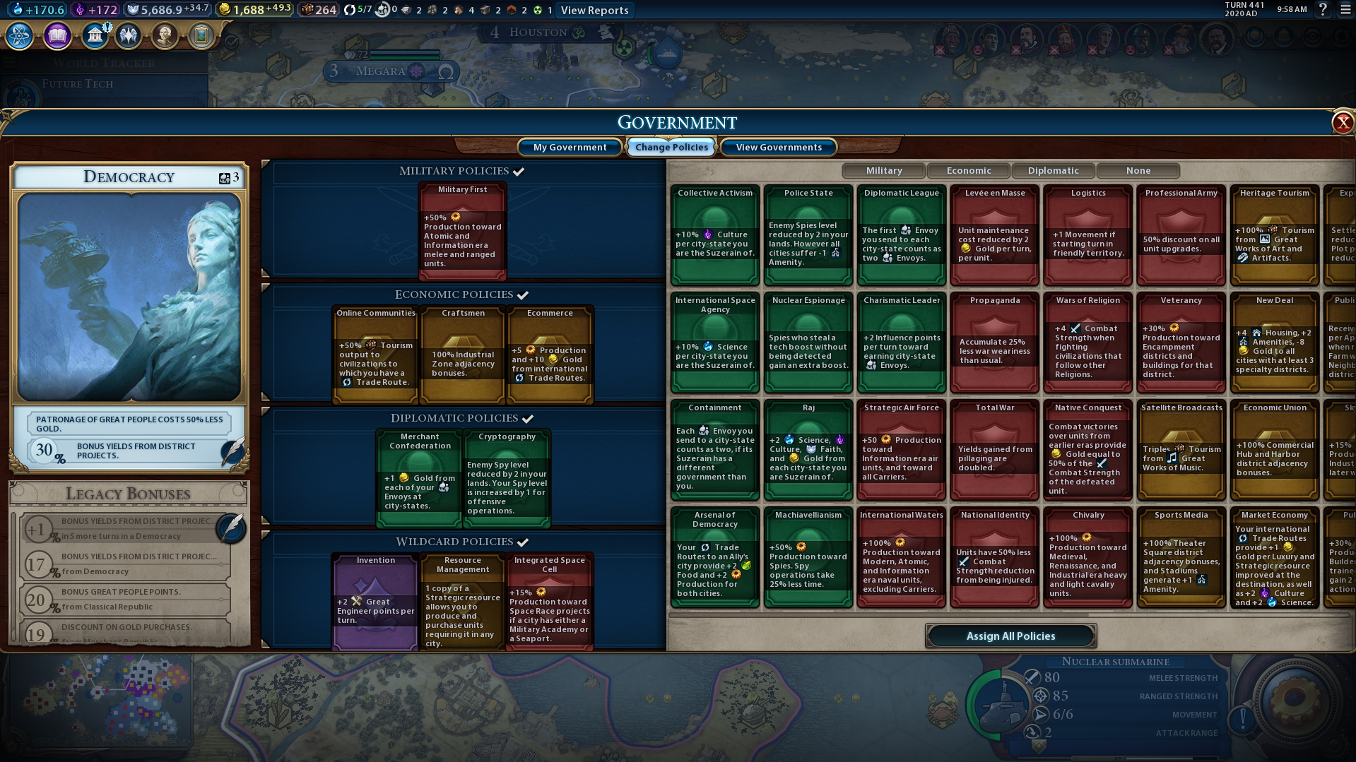 Civilization 6 Governments and Policies list   every Policy requirement  Government bonus  and more - 53
