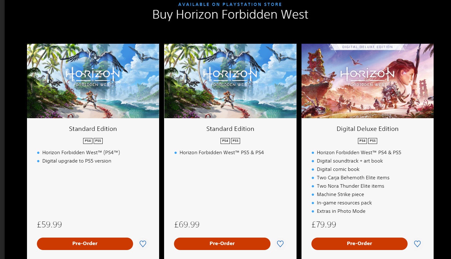 One final FYI  Sony is charging  10 more for Horizon Forbidden West on PS5 than you need to pay - 25