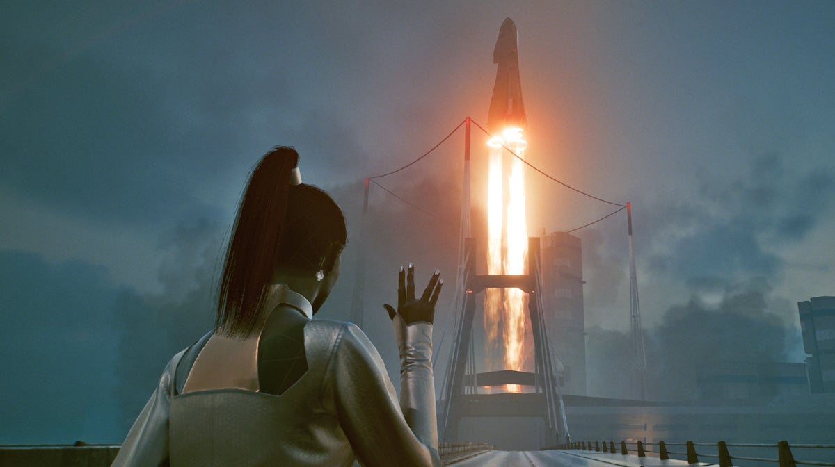 Obrazki dla W Cyberpunk 2077 można obejrzeć start rakiety kosmicznej z bliska