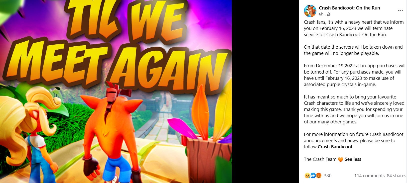 Crash Bandicoot mobile game shutting down after less than two years - 93