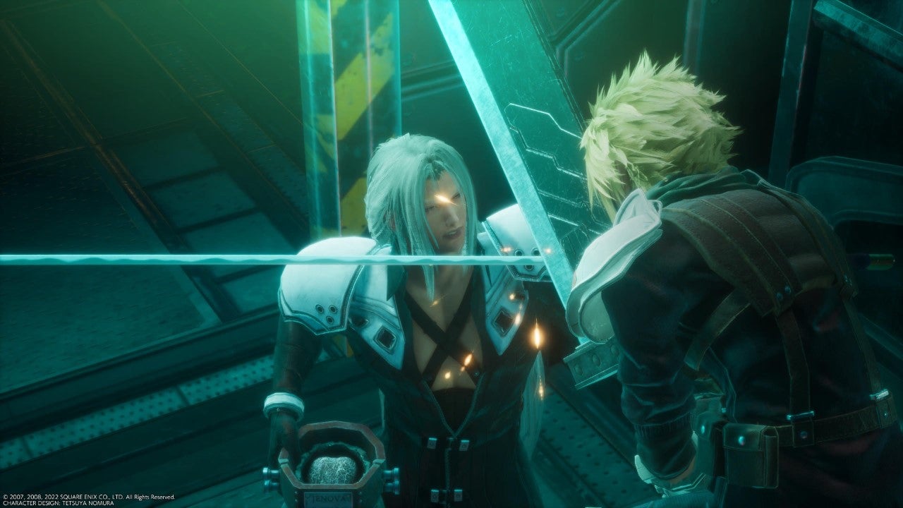 Cloud and Sephiroth fight
